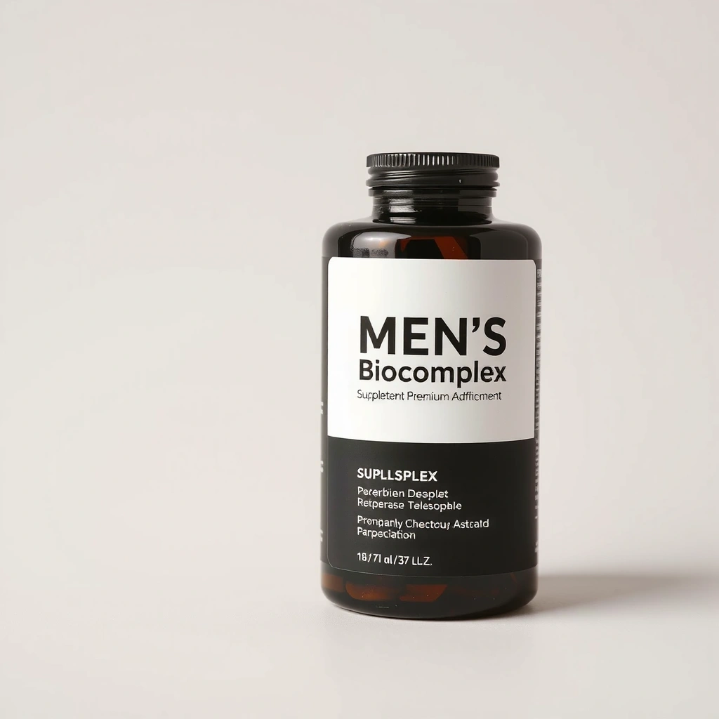 Minimalist packaging of Men's Vitality biocomplexes